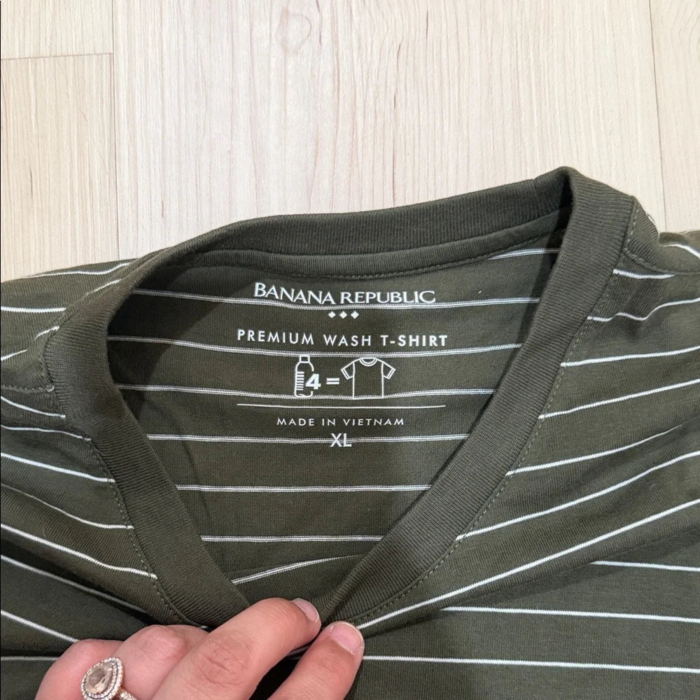 Banana Republic Olive Striped Tee